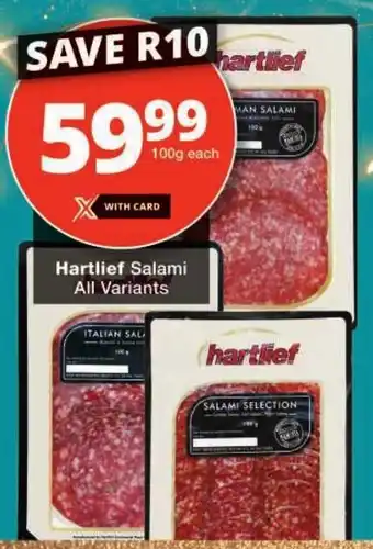 Checkers Hartlief Salami All Variants offer