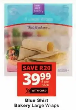 Checkers Blue Shirt Bakery Large Wraps offer