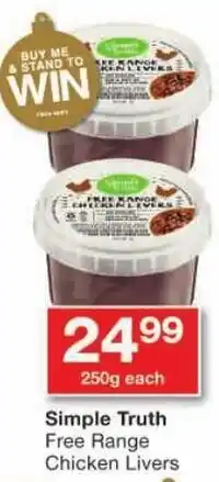 Checkers Simple Truth Free Range Chicken Livers offer