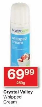 Checkers Crystal Valley Whipped Cream offer