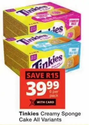 Checkers Tinkies Creamy Sponge Cake All Variants offer