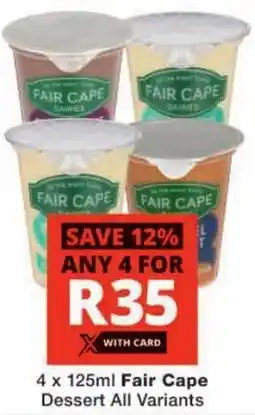 Checkers Fair Cape Dessert All Variants offer