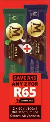 Checkers Ola Magnum Ice Cream All Variants offer