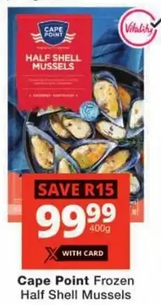 Checkers Cape Point Frozen Half Shell Mussels offer