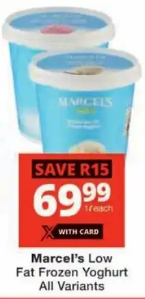 Checkers Marcel's Low Fat Frozen Yoghurt All Variants offer