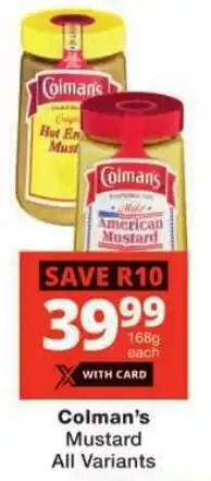 Checkers Colman's Mustard All Variants offer