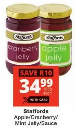 Checkers Staffords Apple/ Cranberry/ Mint Jelly/ Sauce offer
