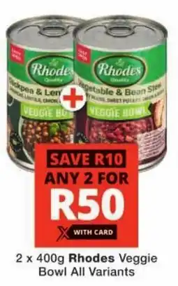 Checkers Rhodes Veggie Bowl All Variants offer