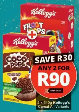 Checkers Kellogg's Cereal All Variants offer