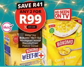 Checkers Bokomo Weet-Bix Wholegrain Wheat Biscuits/ Corn Flakes Cereal offer