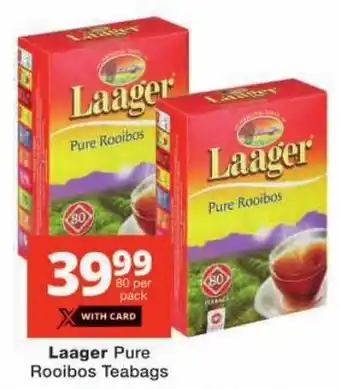 Checkers Laager Pure Rooibos Teabags offer