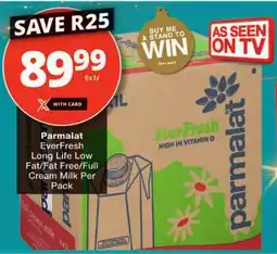Checkers Parmalat EverFresh Long Life Low Fat/ Fat Free/ Full Cream Milk offer