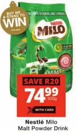 Checkers Nestlé Milo Malt Powder Drink offer