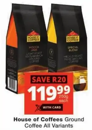 Checkers House of Coffees Ground Coffee All Variants offer