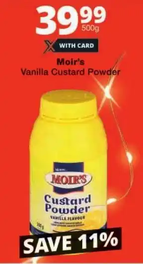 Checkers Moir's Vanilla Custard Powder offer