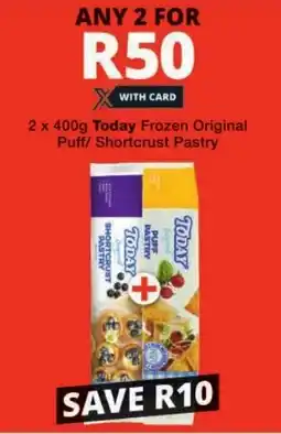 Checkers Today Frozen Original Puff/ Shortcrust Pastry offer