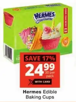 Checkers Hermes Edible Baking Cups offer