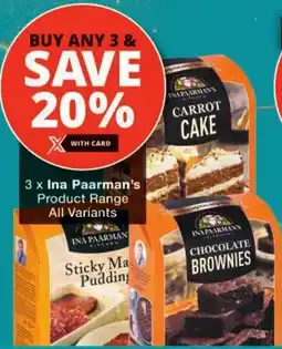 Checkers Ina Paarman's Product Range All Variants offer