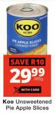 Checkers Koo Unsweetened Pie Apple Slices offer