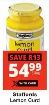 Checkers Staffords Lemon Curd offer