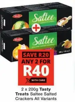 Checkers Tasty Treats Saltee Salted Crackers All Variants offer