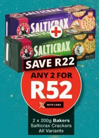 Checkers Bakers Salticrax Crackers All Variants offer
