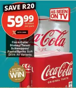Checkers Coca-Cola/ Stoney/ Twist/ Schweppes/ Fanta/Sprite Softw Drink All Variants offer