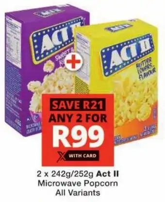Checkers Act II Microwave Popcorn All Variants offer