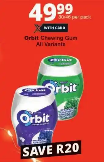 Checkers Orbit Chewing Gum All Variants offer