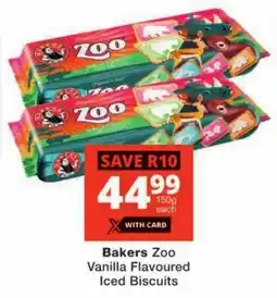 Checkers Bakers Zoo Vanilla Flavoured Iced Biscuits offer