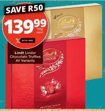 Checkers Lindt Lindor Chocolate Truffles All Variants offer