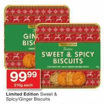 Checkers Limited Edition Sweet & Spicy/ Ginger Biscuits offer