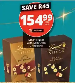 Checkers Lindt Nuxor With Milk/ Dark Chocolate offer