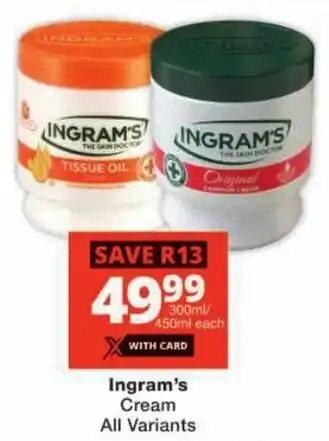 Checkers Ingram's Cream All Variants offer