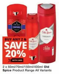 Checkers Old Spice Product Range All Variants offer