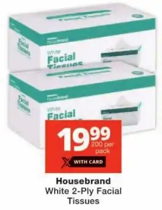 Checkers Housebrand White 2-Ply Facial Tissues offer