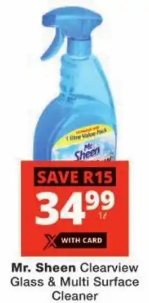 Checkers Mr. Sheen Clearview Glass & Multi Surface Cleaner offer