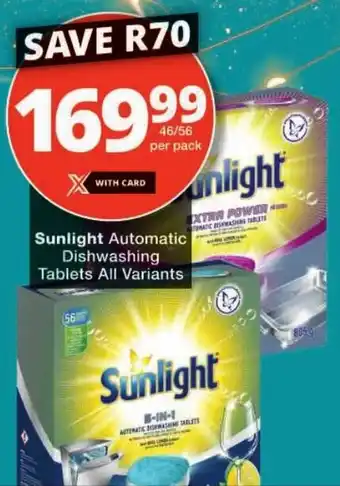 Checkers Sunlight Automatic Dishwashing Tablets All Variants offer