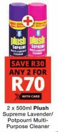 Checkers Plush Supreme Lavender/ Potpourri Multi-Purpose Cleaner offer