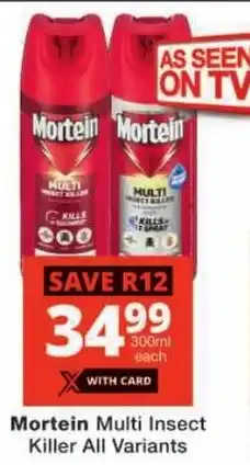 Checkers Mortein Multi Insect Killer All Variants offer