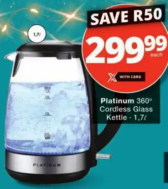 Checkers Platinum 360° Cordless Glass Kettle offer