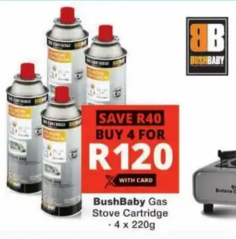 Checkers BushBaby Gas Stove Cartridge offer