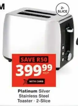 Checkers Platinum Silver Stainless Steel Toaster offer