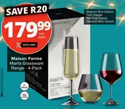 Checkers Maison Forine Marta Glassware Range offer