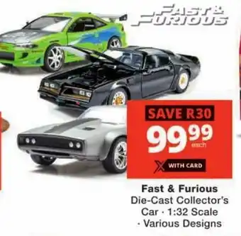 Checkers Fast & Furious Die-Cast Collector's Car offer