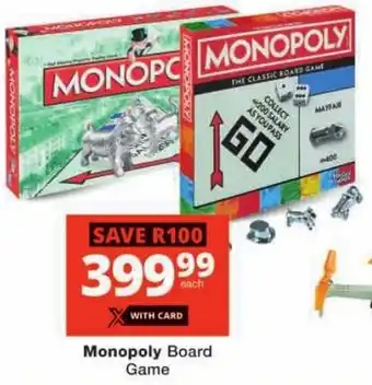 Checkers Monopoly Board Game offer