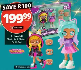 Checkers Animakii Switch & Swap Doll Set offer