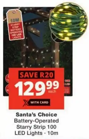Checkers Santa's Choice Battery-Operated Starry Strip 100 LED Lights offer