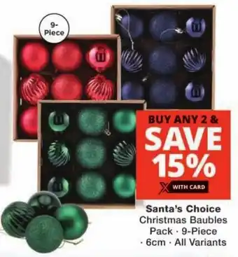 Checkers Santa's Choice Christmas Baubles Pack offer