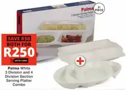 Checkers Palma White 3 Division and 4 Division Section Serving Platter Combo offer